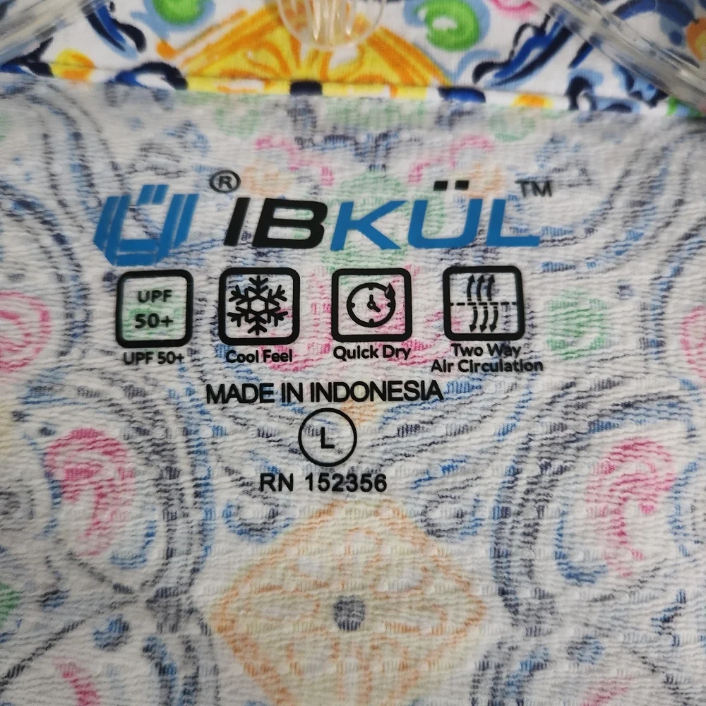 Ibkul Shirt Womens L Blue green Vented Golf Tennis Equestrian - Picture 3 of 9
